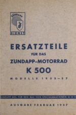 Ersatzteilliste K500 1937