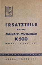 Ersatzteilliste K500 1941