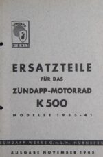 Ersatzteilliste K500 1945