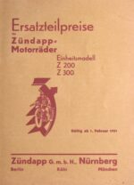 Ersatzteilliste Preisliste Einheitsmodell,Z200,Z300